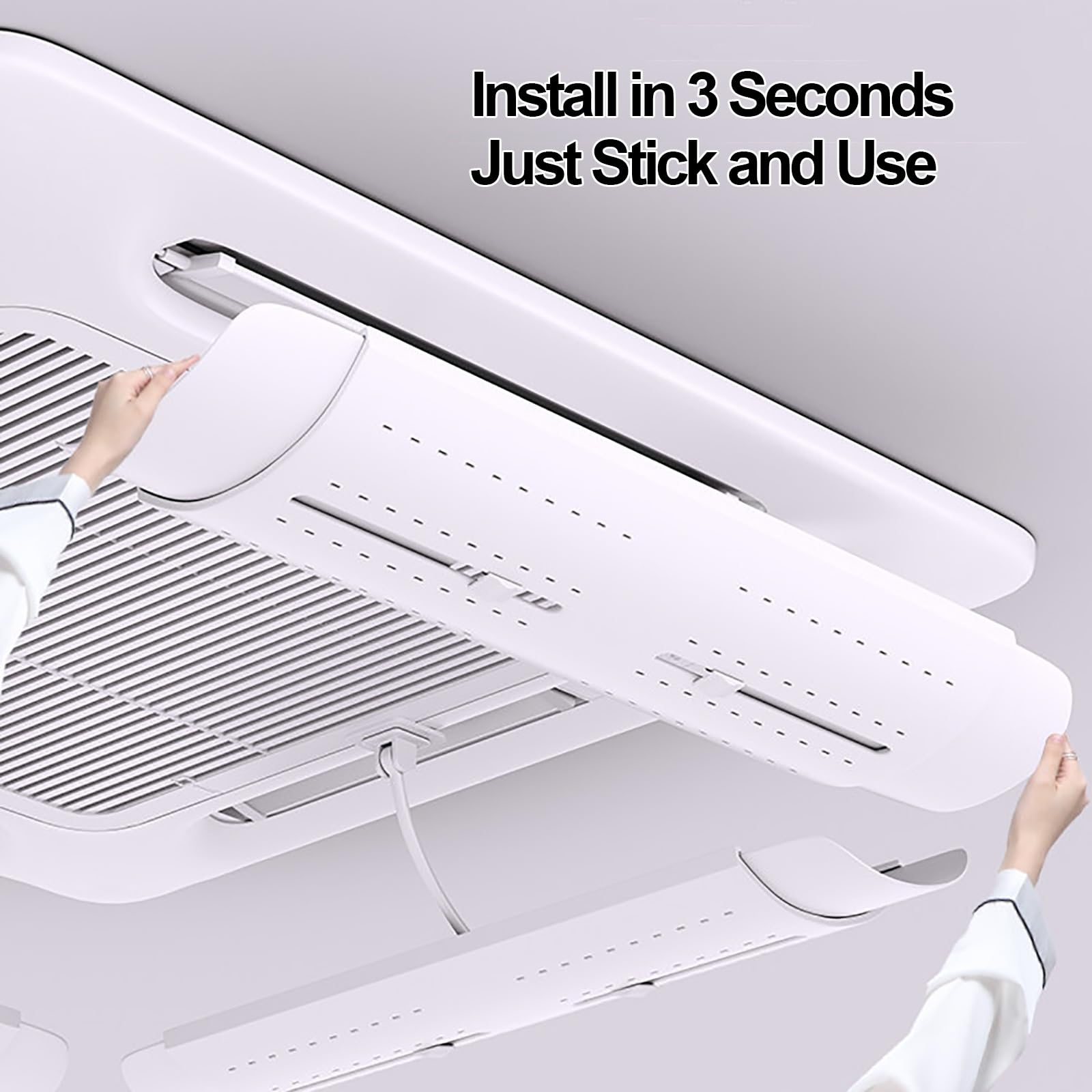 Set di 4 Deflettori per Bocchette di Ventilazione a Soffitto, Deflettore Condizionatore Telescopici, Antivento e Anti-Flusso Diretto per Impianti di Climatizzazione Centralizzati