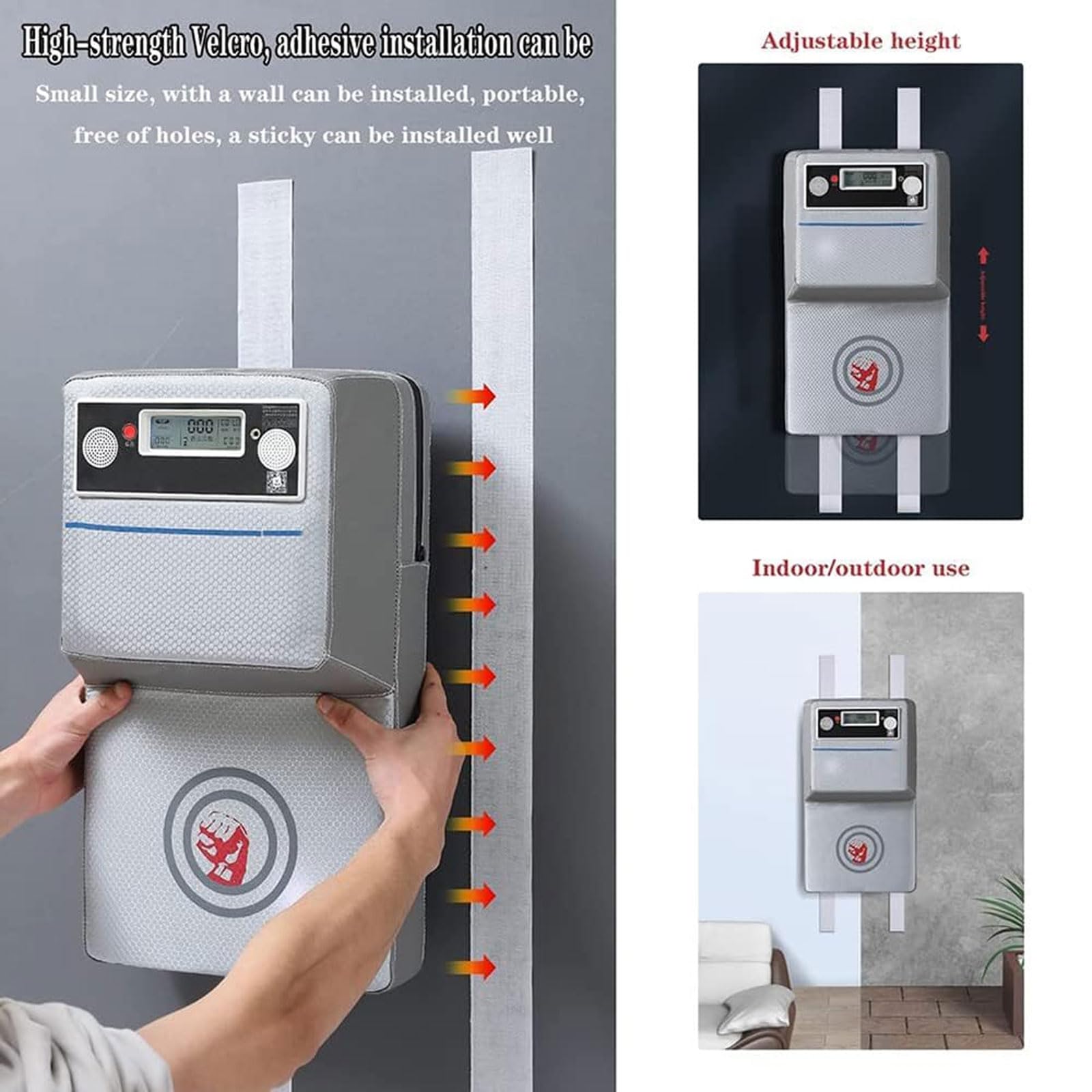JOSBY Misuratore di Forza del Pugno da Parete, con Display LCD, Cuscinetto da Boxe da Parete, con Musica, misuratore di Forza per Il Pugilato, Facile da installare, Cuscinetto per Colpire, per Uomini