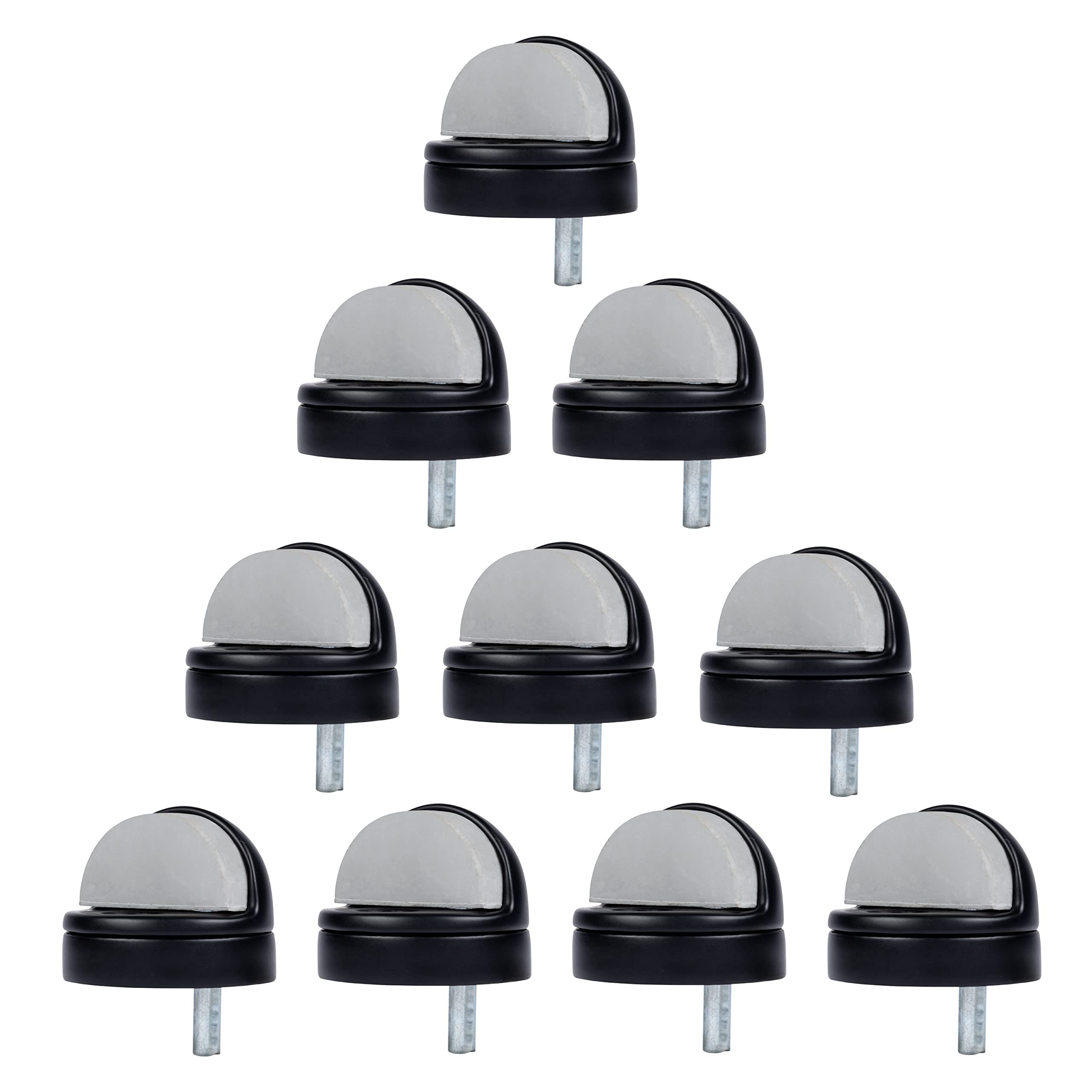 BRINKSCommercial - 10-Pack Dome Floor Door Stop, Matte Black Finish - Non-Obtrusive Option to Protect Doors and Walls