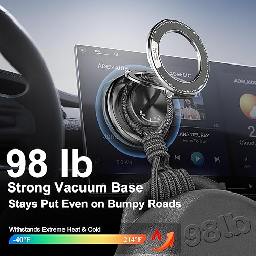 Miniatura 3 de Magsafe - Soporte magnético para teléfono de coche al vacío ultra delgado para iPhone 17 16 15 Pro Max Air, soporte de teléfono compacto con