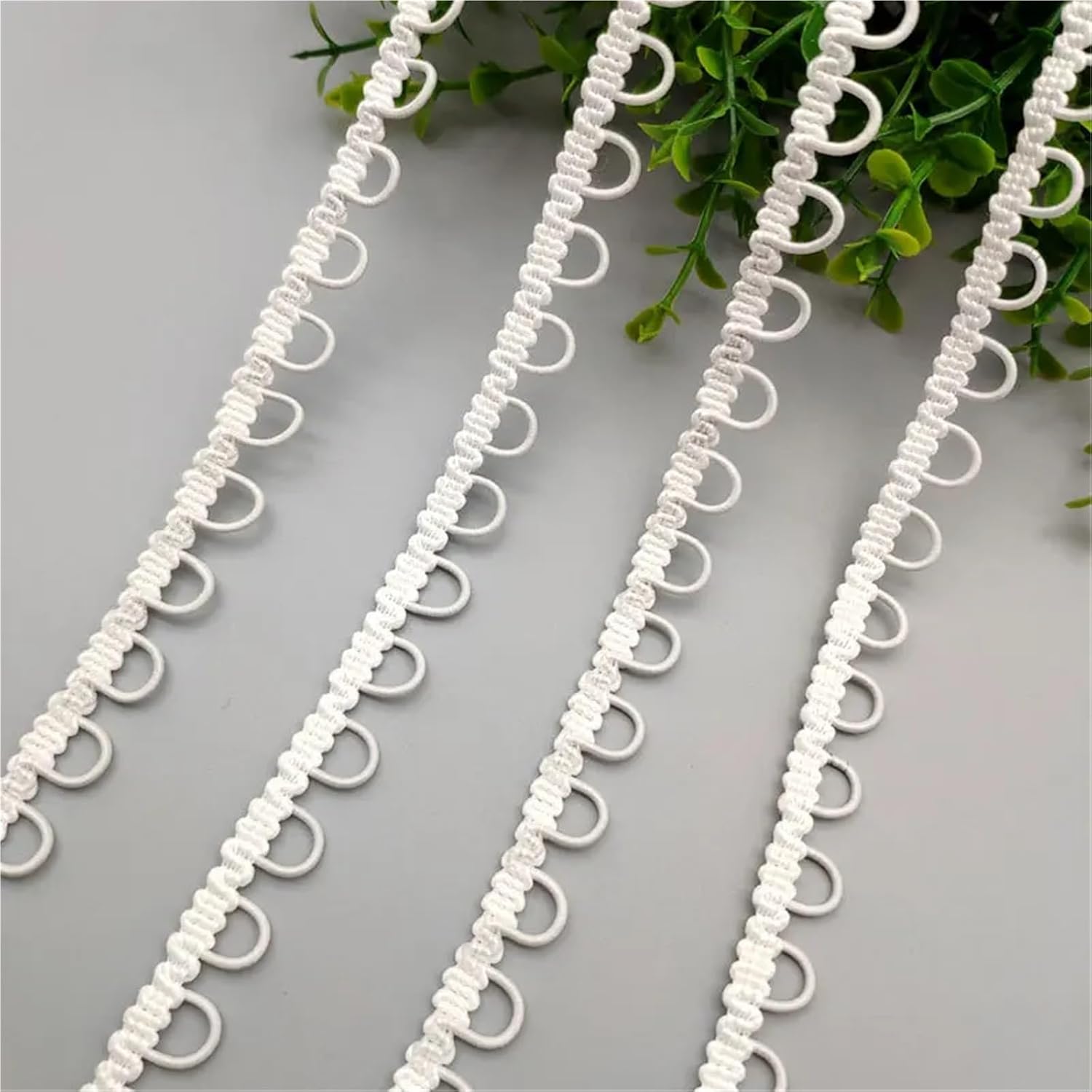 Button Loops 82.02ft Elastic Button Loop Trim for Sewing Bridal Wedding Dresses Corsets and DIY Crafts(White)