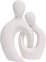 Quoowiit Ceramic Couple Sculpture - Abstract Lover Statue for Romantic Home Decor, Shelf, Bedroom, Anniversary Gift (White)