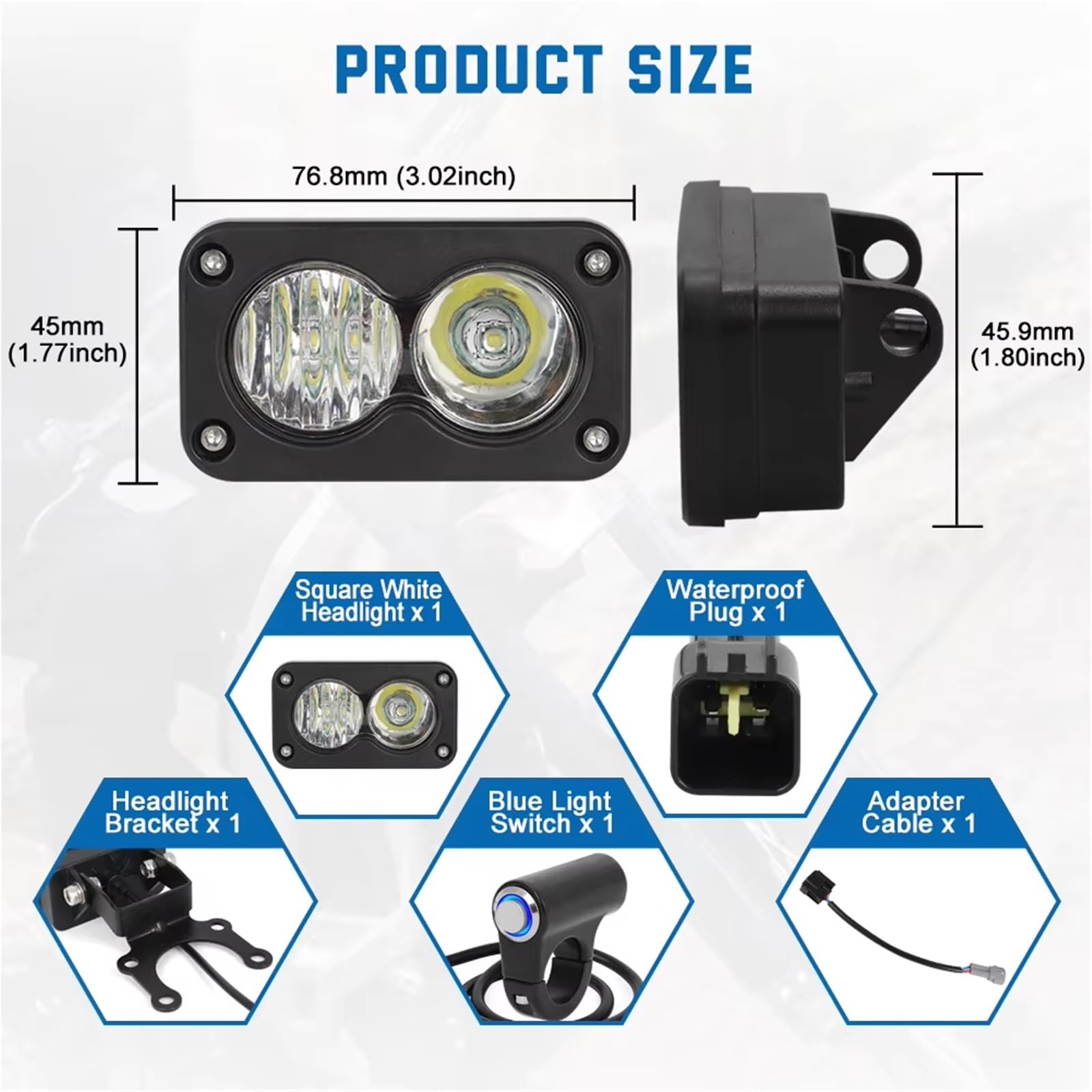 Generico per Sur per Ron per Talaria per Sting R MX4 Kit Fari Anteriori con Lente PC Barra Luminosa Moto Faro Anteriore Impermeabile Faro Moto
