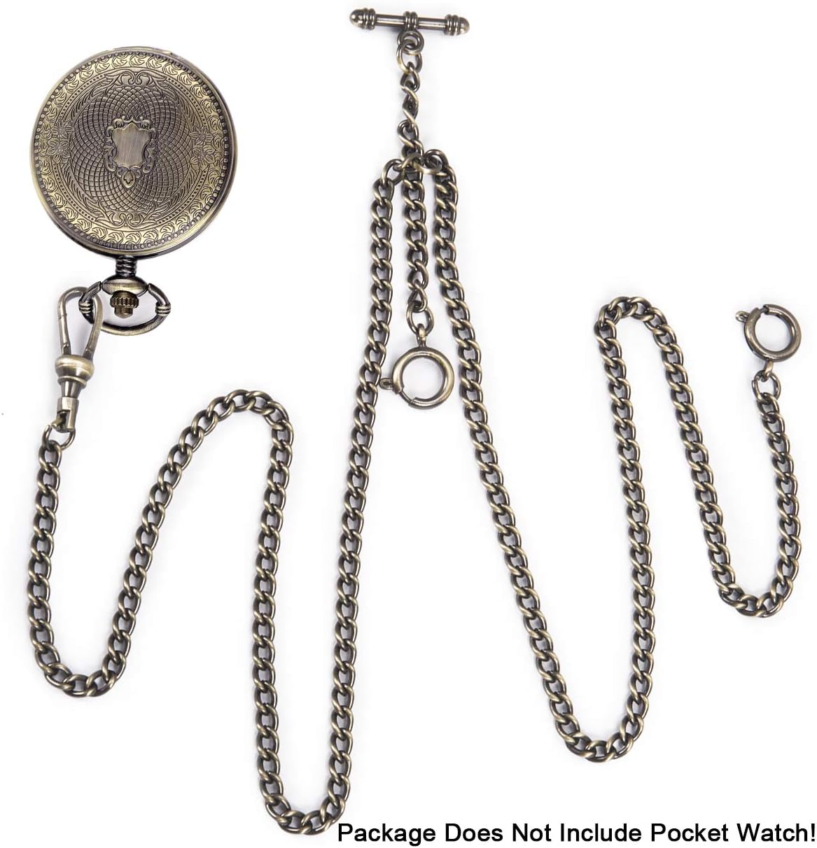 SIBOSUN Pocket Watch Chain Double Albert T-Bar Antique 29 Inch Chains Bronze Vest Waistcoat