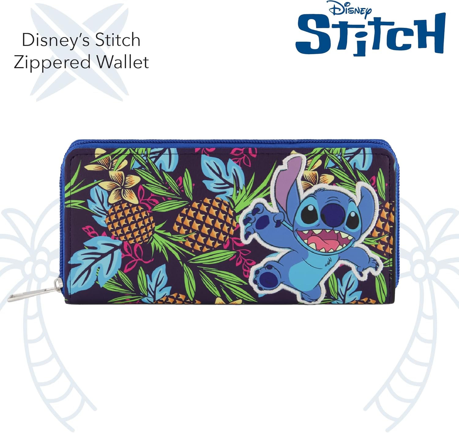 Concept One Disney Lilo and Stitch Wallet with Zipper, Zip Around Wallet Clutch - Image 2
