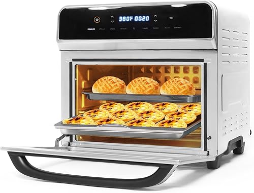 Hornos freidora de aire, horno tostador de convección con 10 funciones de cocción, tostada de 6 rebanadas y capacidad de pizza de 12 pulgadas, 6