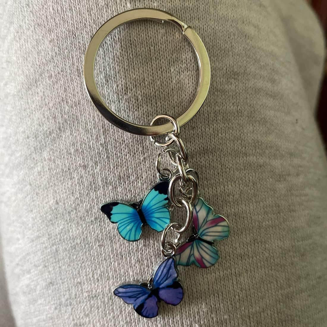 Butterfly Enameled Charms Keychain Chain Tassel Keyring For Women Girls