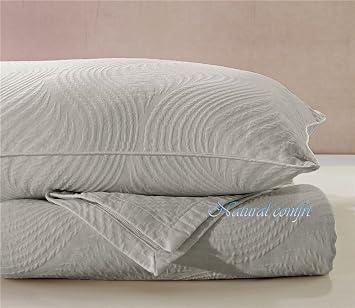 Natural Comfort Matelasse Blanket Coverlet, Dune Pattern, King, Light Grey