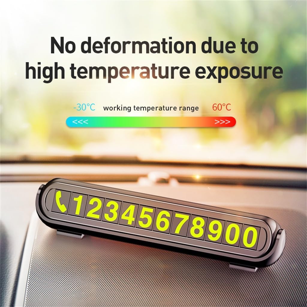 2 in 1 Luminous Car Temporary Parking Card Sticker Air Freshener Auto Phone Number Plate(OneColor)