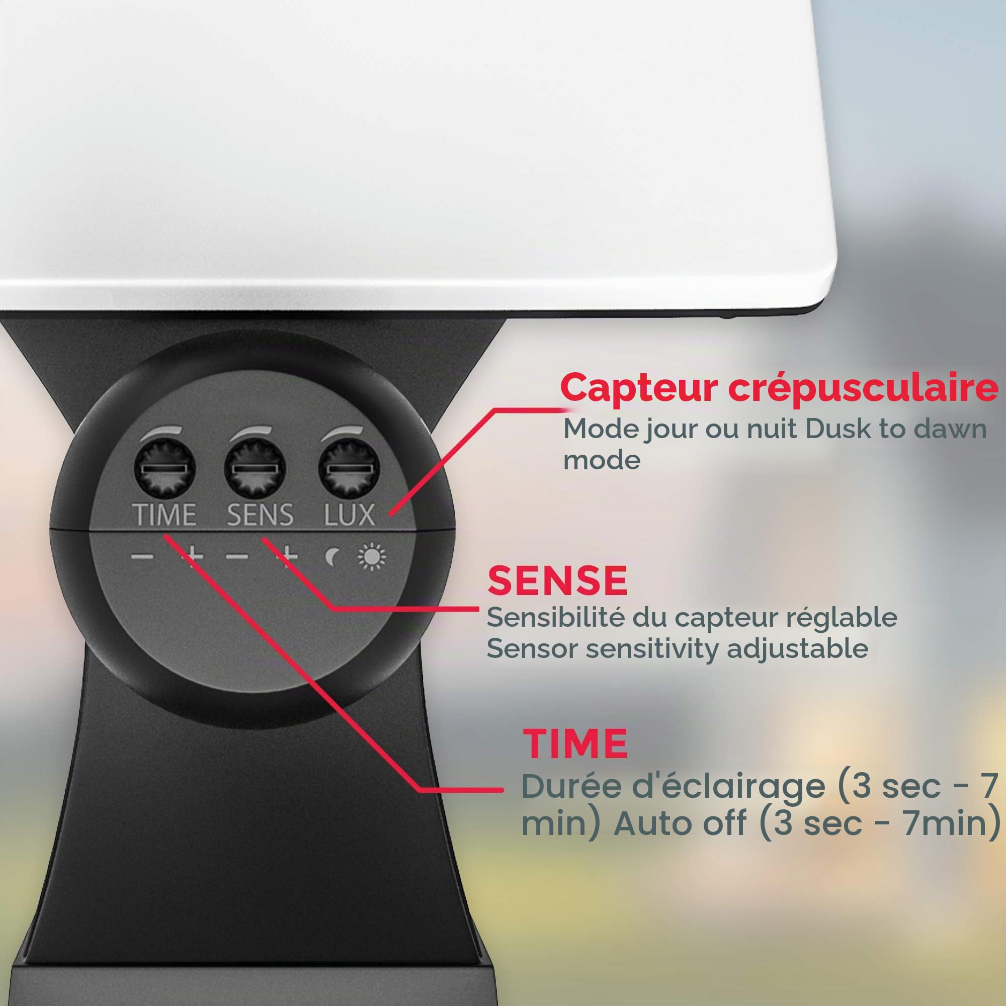 B.K.Licht applique murale extérieur avec détecteur de mouvements, LED 20W, intensité lumineuse 2300lm, lumière blanche neutre 4000K, IP44, noire