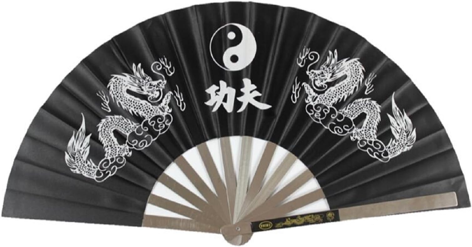 JiangYY Stainless Steel Black Tai chi Kung fu Fan Martial Arts Equipment Wushu Weapons FFP401H16C997