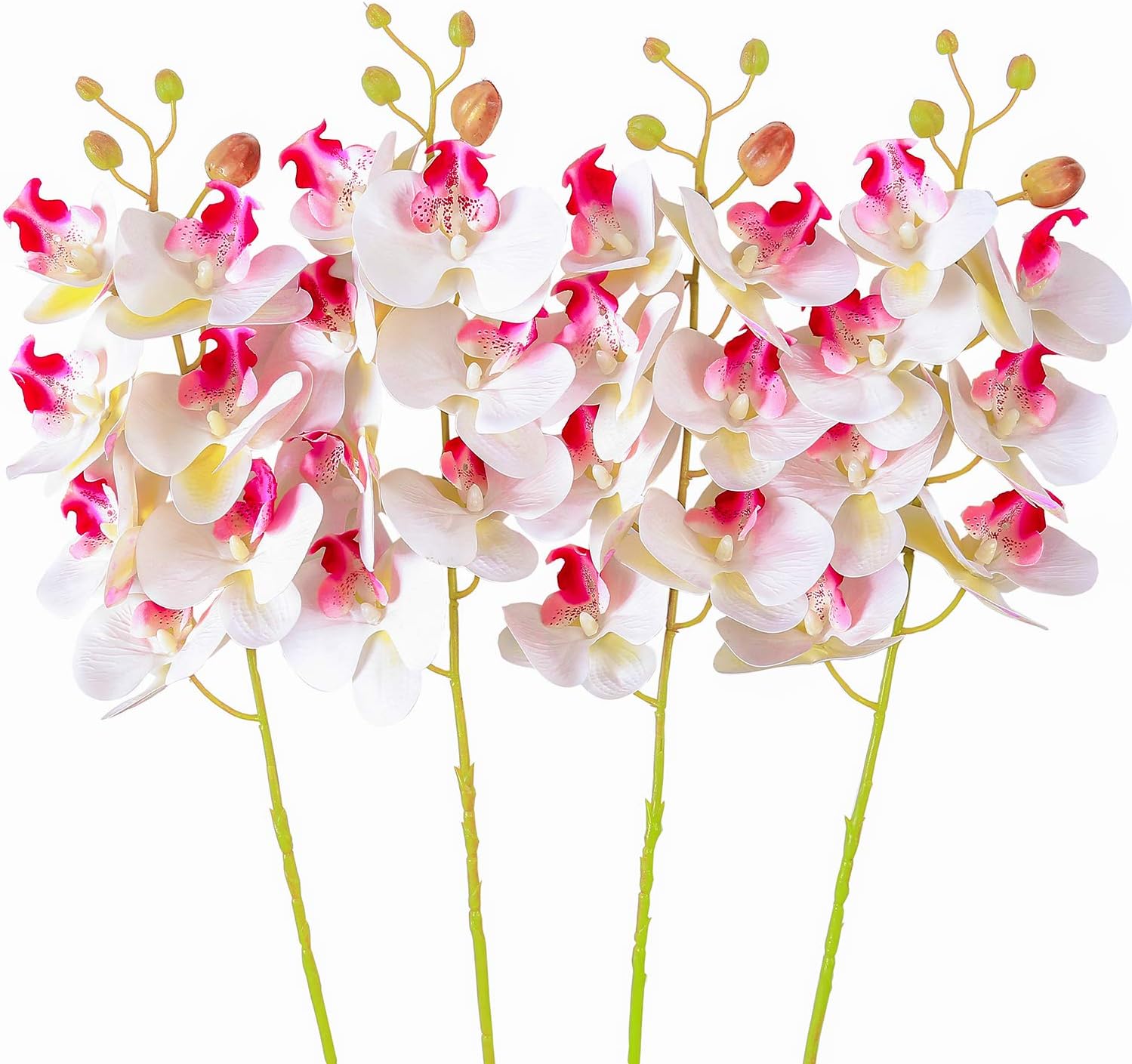 JOEJISN 4 Pcs Real Touch Orchids Artificial Flowers