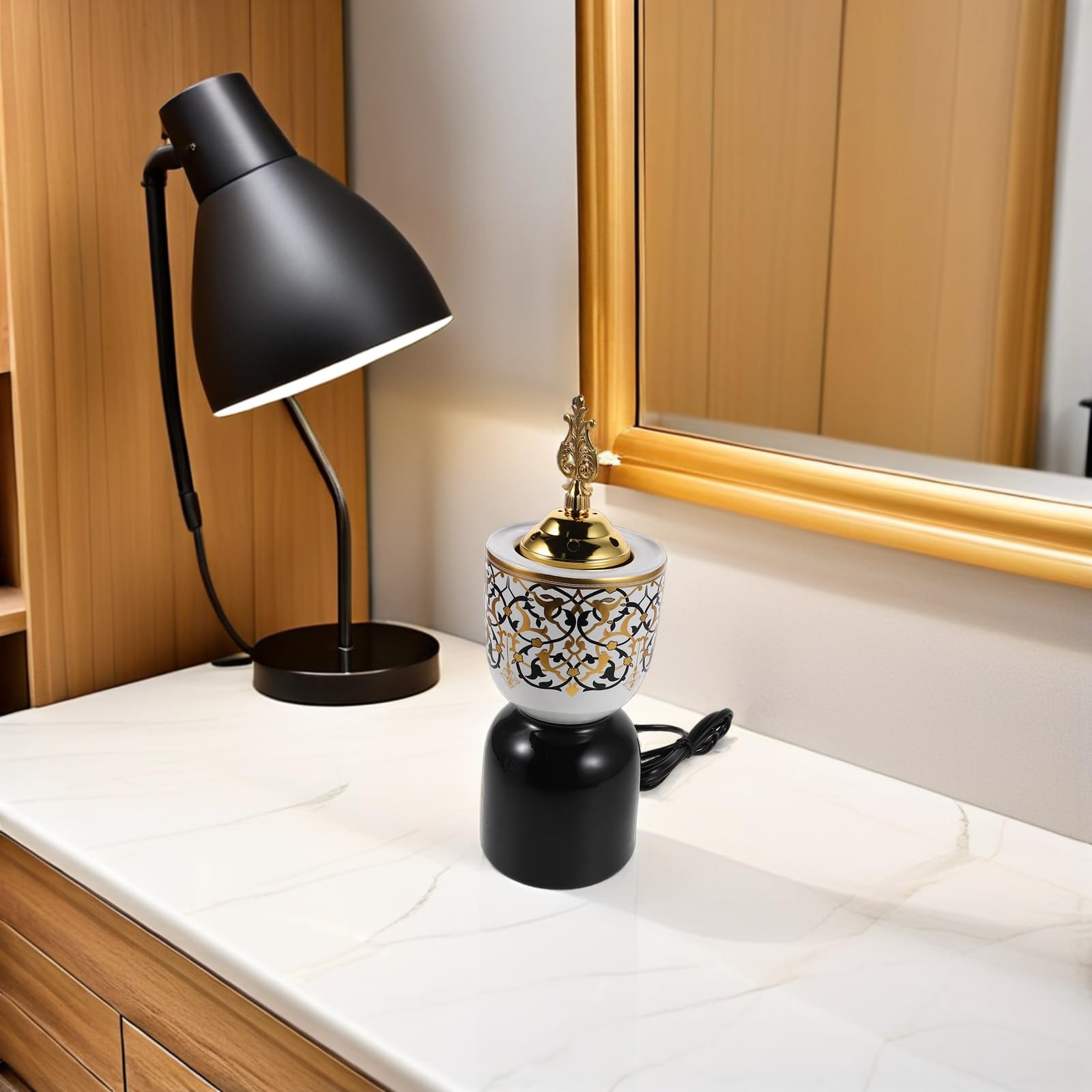Bruciatore di Incenso Ceramico Base Removibile, Design Moderno e Decorativo per Stanza da Bagno, Casa, Spa, Yoga