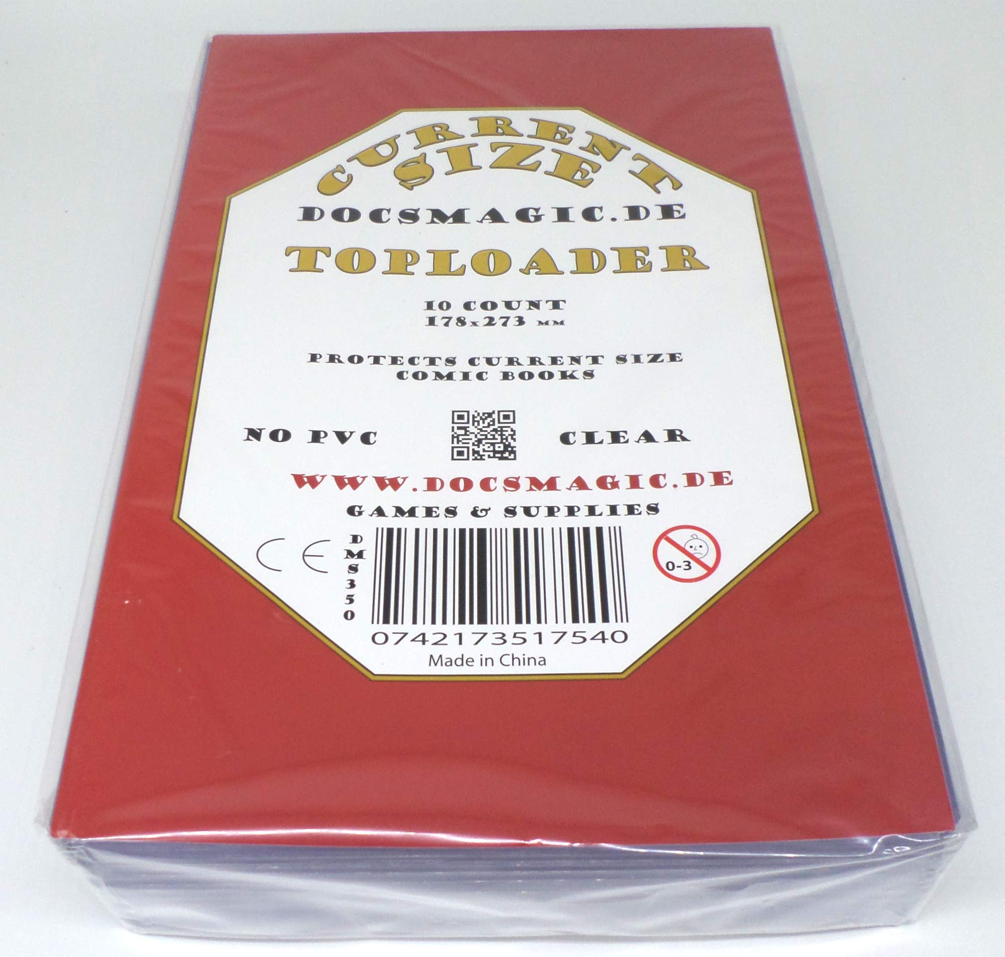 docsmagic.de 4 x 10 Current Size Comic Book Toploader - 178 x 273