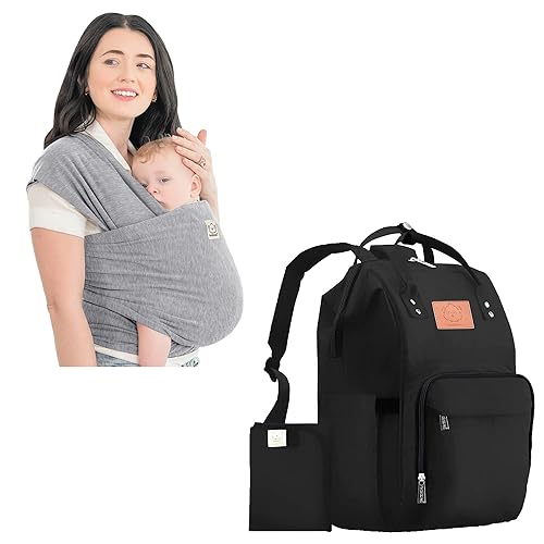 KeaBabies Mochila portabebés y bolsa de pañales  Bolsas de viaje para bebés multifunción impermeables  Todo en 1 Original transpirable Baby Sling,
