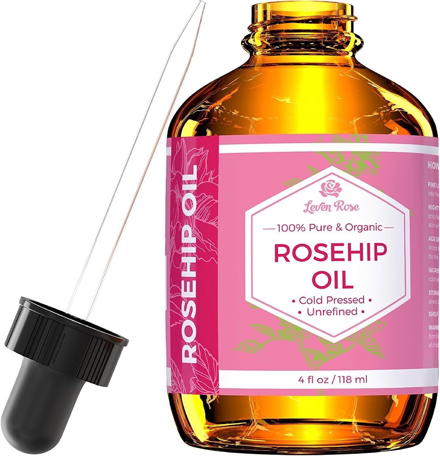 Leven Rose Organic Rosehip Seed Oil bottle