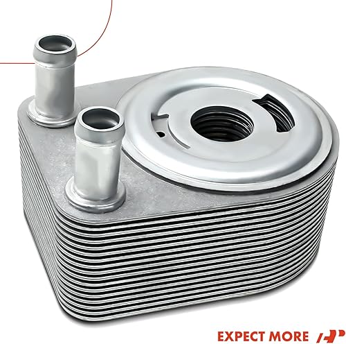 Miniatura 8 de A-Premium Enfriador de aceite de motor de 16 filas compatible con Chrysler 300 2005 y Dodge Magnum 2005-2006, 3.5L, plateado, repuesto # 4792912AD,