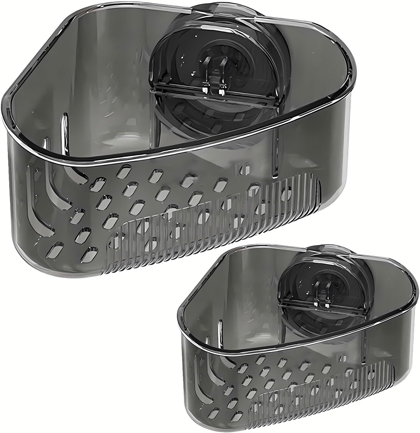 MyVaky 2-Pack Kitchen Sink Organizer with Suction Cup Mount (Black)