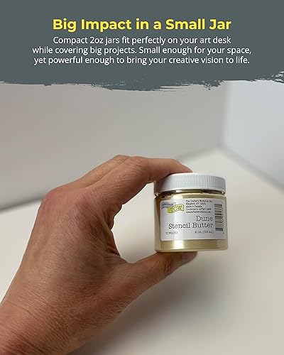Miniatura 6 de The Crafter's Workshop Stencil Butter - Juego de pintura acrílica costera, pasta de textura metálica para arte, lienzo, diarios y tarjetas, 4 tarros
