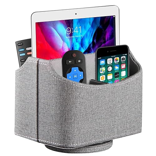 Fanousy 360° Rotating Remote Control Holder, PU Leather TV Remote