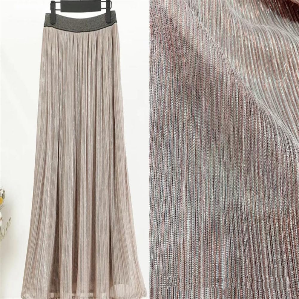 Chiffon Stoff 145CM Glitzer Tüllstoff Falten Tüll Dekostoff Organza Stoff Dekoband Tüllband Tischband Netzstoff Organzaband für DIY Nähen Kleidung Hochzeit Deko