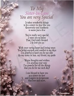 to My Sister-in-Law You are Very Special - 8x10 Aluminum Sign with Easel Back – Birthday Poem Gift for Sister-in-Law, Sister-in-Law Birthday Gift, Poem Gift for Sister-in-Law