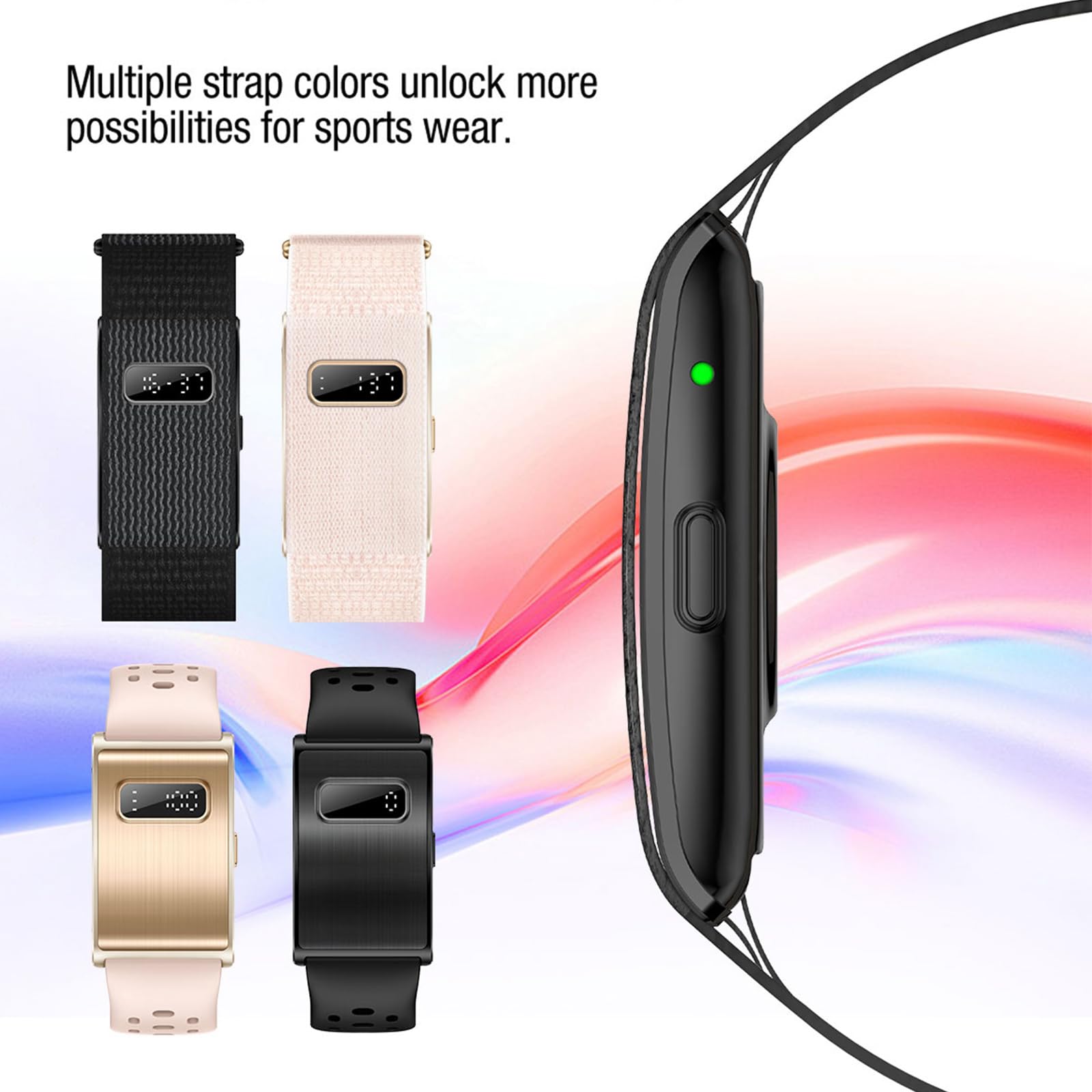 Health Guardian 30+ Tage Akku Smart Band mit winzigem Display, 24/7 Gesundheitsmonitor (HR/HRV/SpO2) & kostenlosem lebenslangen KI-Bericht, kein Abonnement (Schwarz)