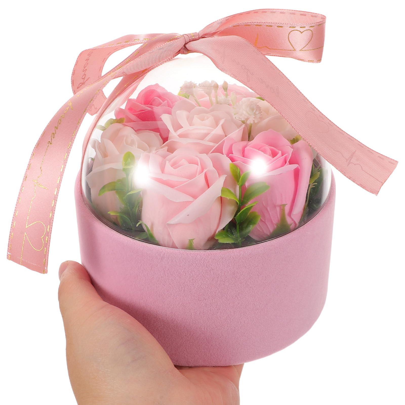 Toyvian 4 Pezzi Rose di Sapone Profumate Rosa in Scatola Regalo Elegante | Fiori Decorativi Creativi, Freschezza Delicata e Duratura, per Mamma o Fidanzata, Natale e San Valentino