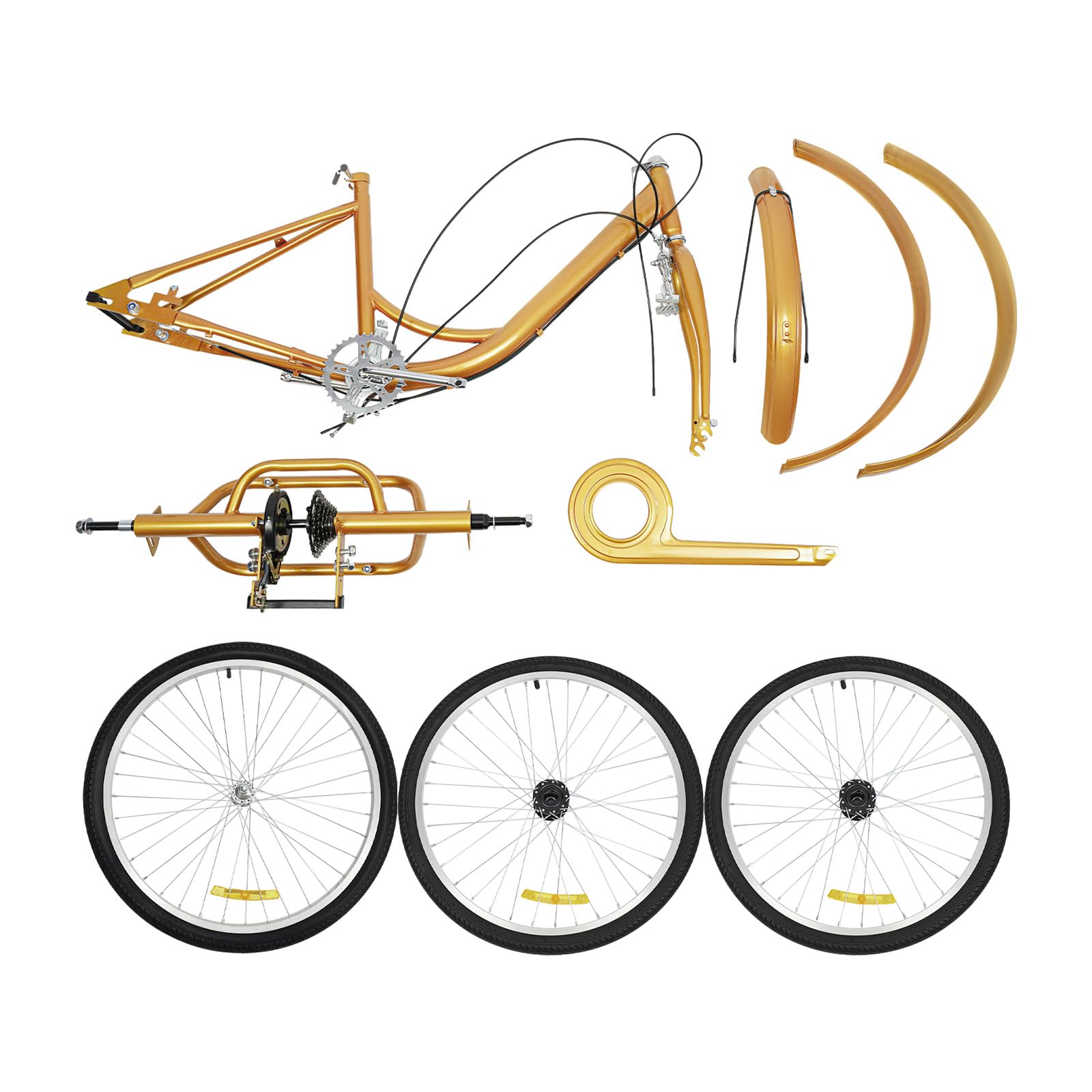 24 Zoll Erwachsenes Dreirad 6-Gang Verstellbares Trike Mit Einkaufskorb Dreirädriges Cruiser-Fahrrad Für Erholung Einkaufen Picknicks