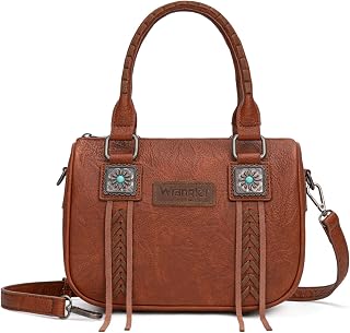 Wrangler Satchel Bag Fringe Crossbody Purse Top Handle Shoulder Bag with Detachable Strap