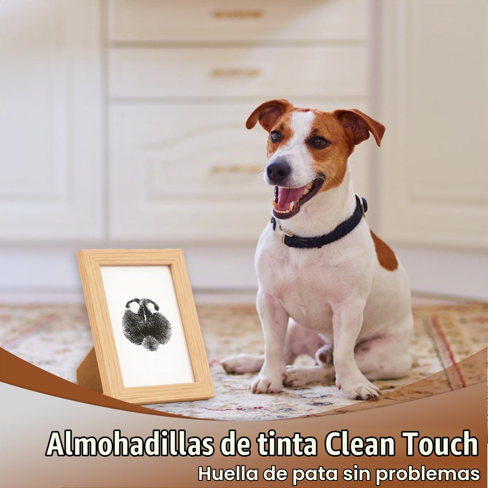 Set de Huellas de Mascota para Perro y Gato, Set de Huellas Sin Tinta de Perro, Set de Huellas de Manos y Pies de Bebé, Set de Huellas Limpias con Marco, Idea de Regalo