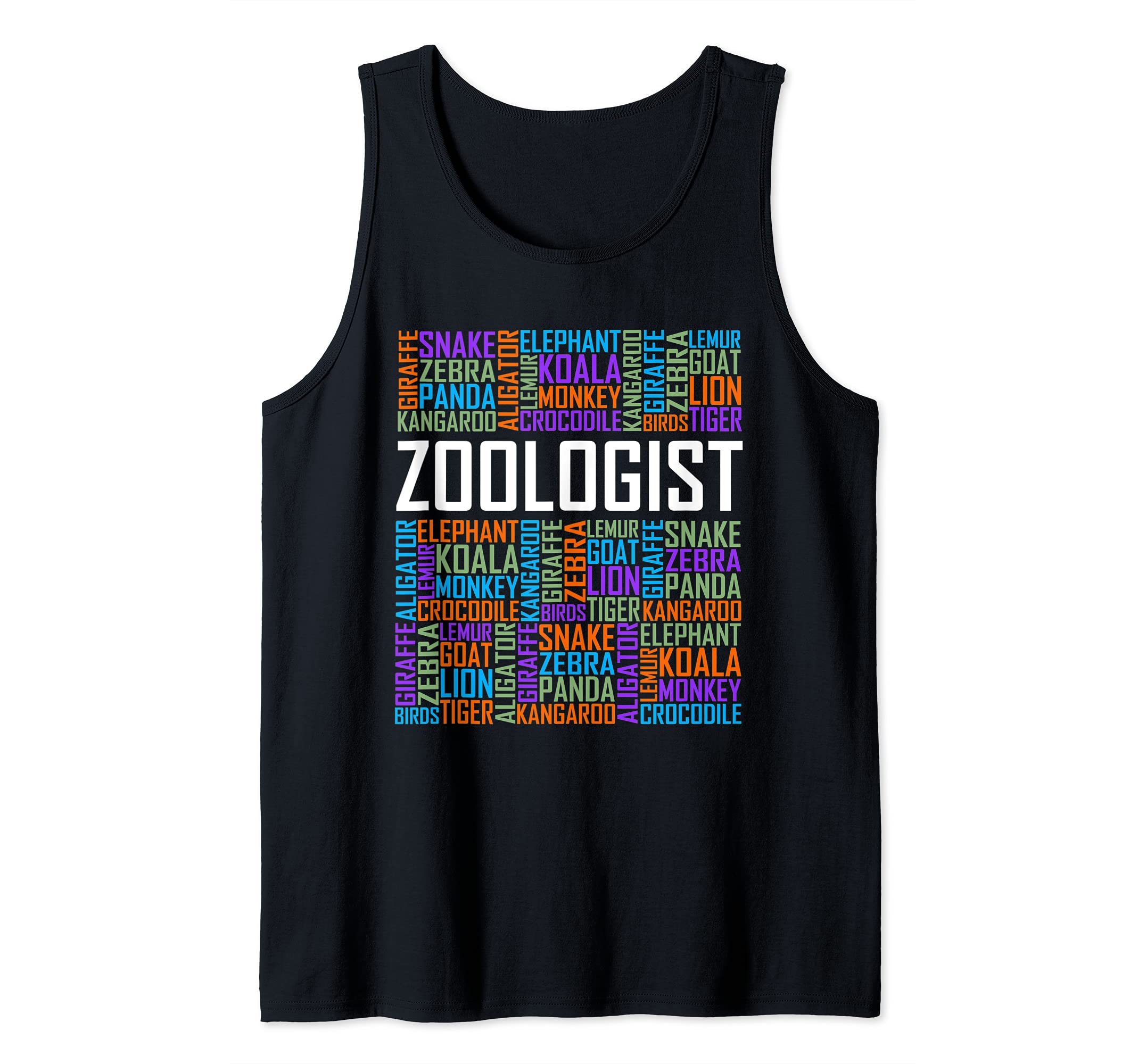 Zoologist Words Zoology Graduate Student Tank Top, Black