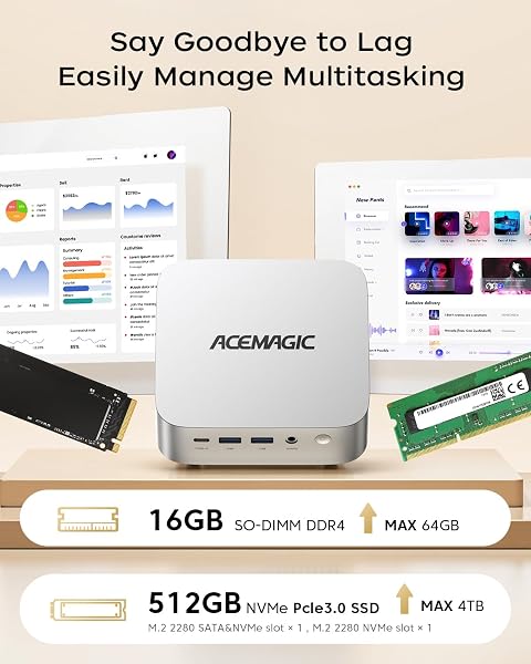 ACEMAGIC K1 Mini PC, Intel Core i5 12600H (12C/16T), 16 GB DDR4 512 GB SSD Micro Desktop Computer per ufficio/cinema domestico/riunioni/affari/viaggi【DP+HDMI+USB-C/Wifi 6/Bluetooth 5.2】 - 4