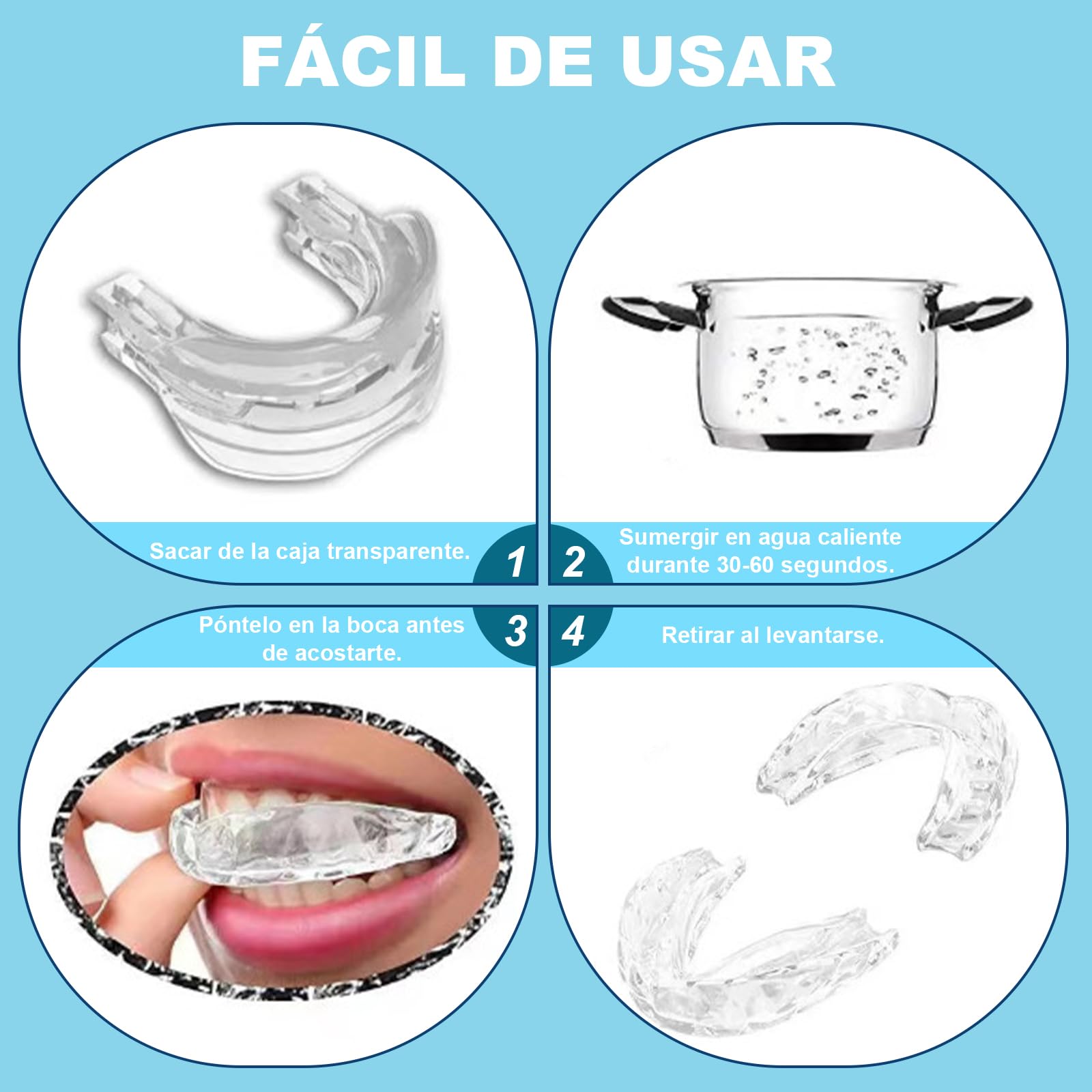 Scettar Ferula Antironquidos+8 Tamaños Dilatador Nasal Silicona,Ferula Descarga Bruxismo Reciclable,Antironquidos para Dormir,Dilatador Nasal Antironquidos Para Breathe Right y Antironquidos