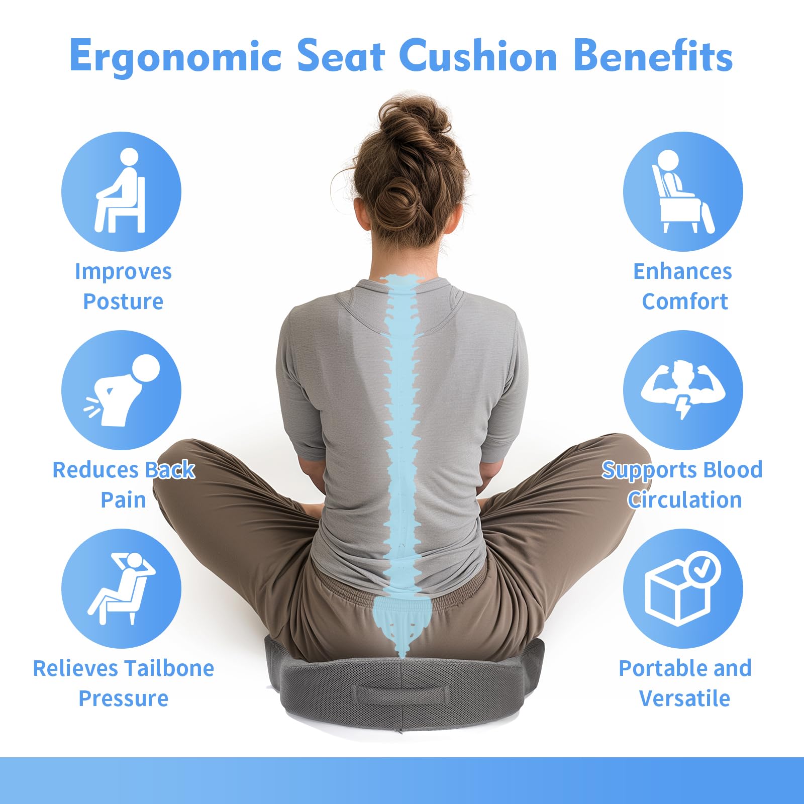 Sciatica Pain Relief Pressure Relief Seat Cushion For Office Chair