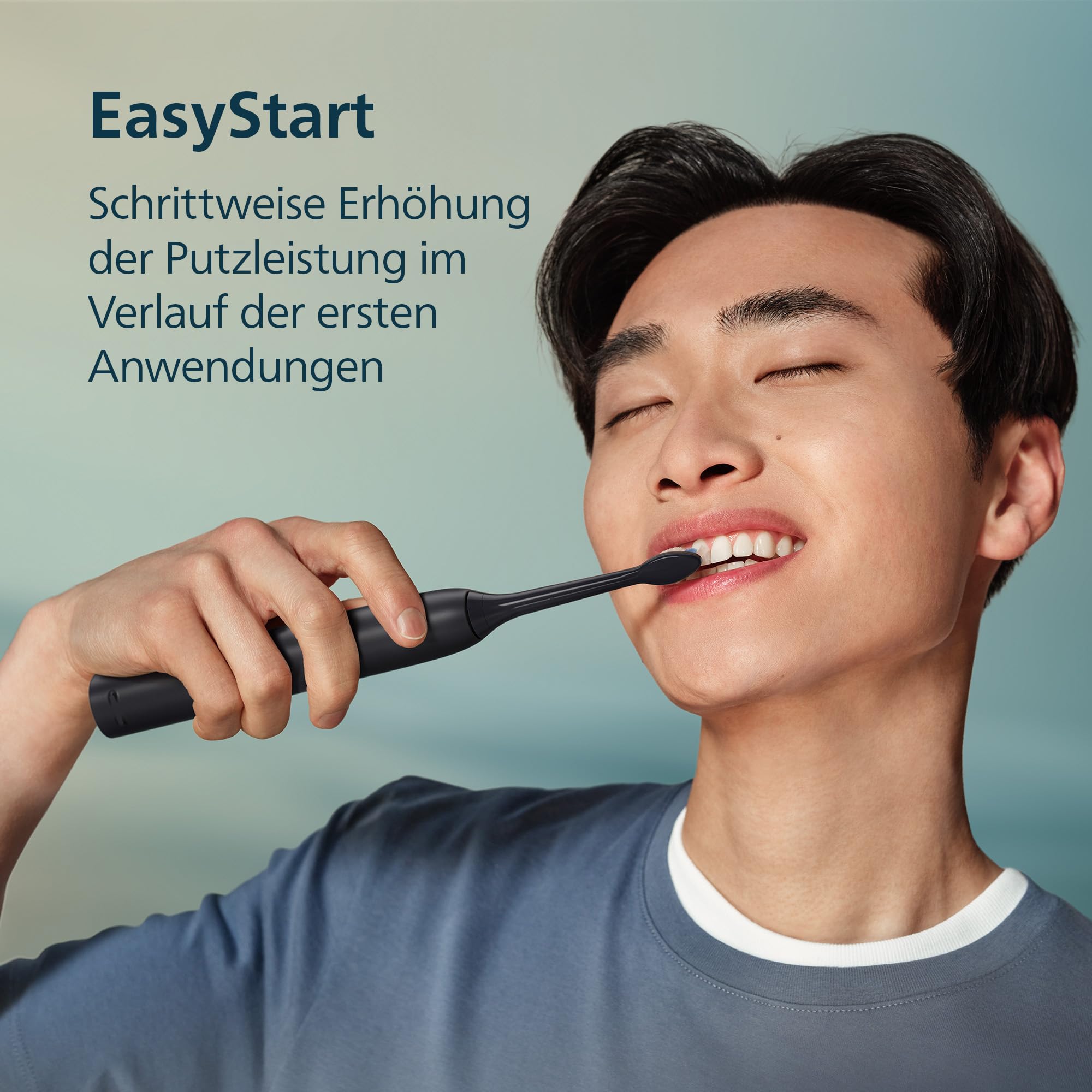 Philips Sonicare Series 3100 Elektrische Zahnbürste – Schallzahnbürste mit Drucksensor, 3 Intensitätsstufen, EasyStart, SmarTimer, 14 Tage Laufzeit, Reiseetui, Schwarz, HX4034/22, [Neu]