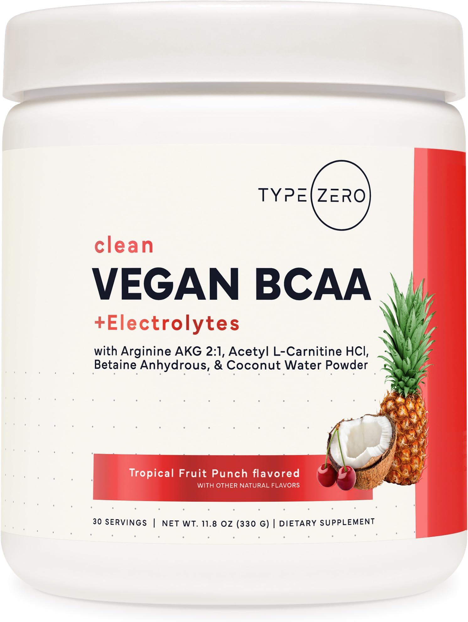 - Ultra Clean Vegan BCAA Powder + Electrolytes (Tropical Fruit Punch | 6G) 2:1:1 Sugar-Free/No Sucralose BCAAs Amino Acids Supplement - BCAA Vegan Amino Acids After Workout Drink, 30 Servings