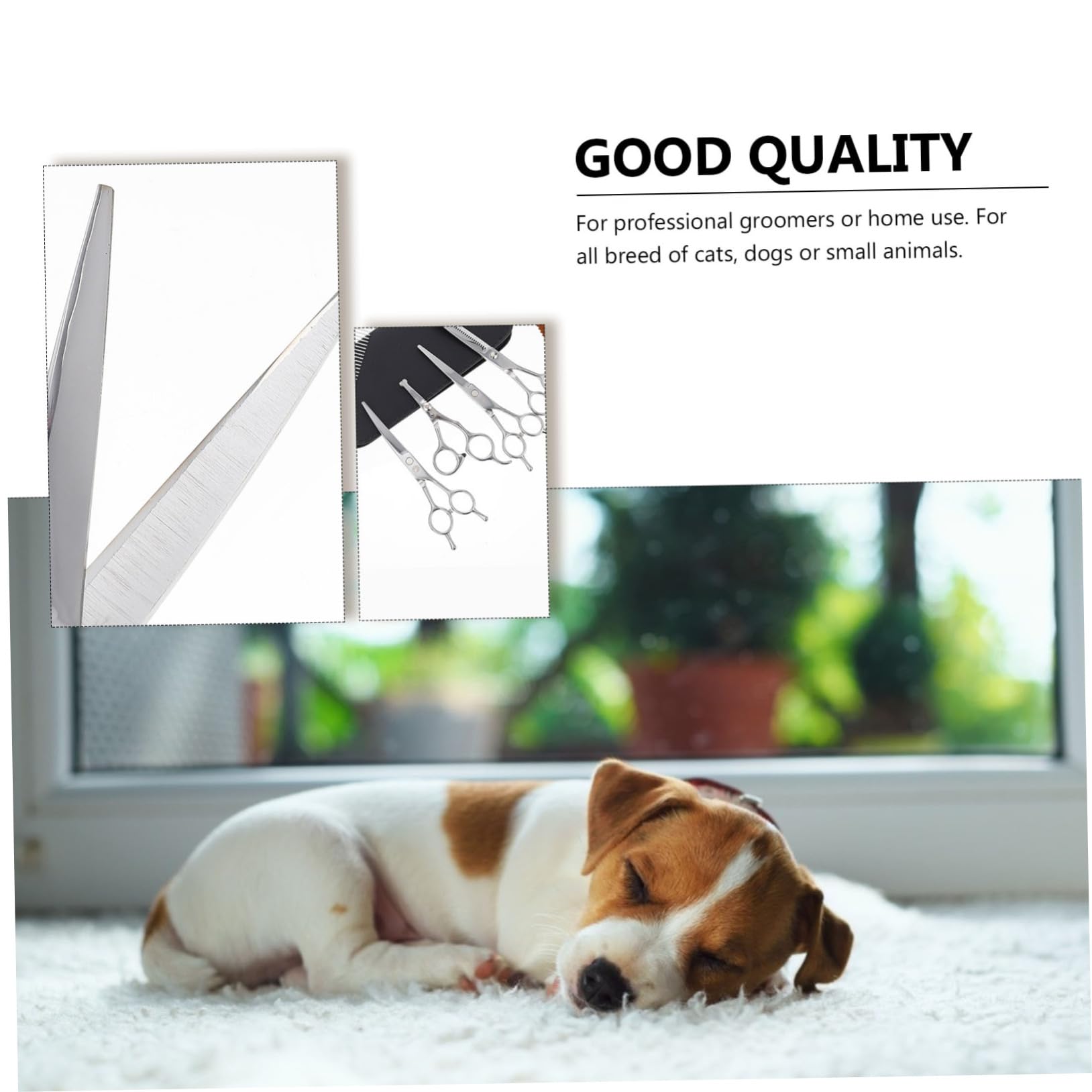 POPETPOP Tijeras Cuidado de Mascotas Tijeras de Peluquería de Acero Inoxidable Kit de Cortapelos para Perros para Recortar el Pelo de Mascotas Casa