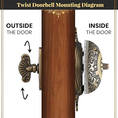 Brass Wireless Doorbells For Home A29 Victorian Mechanical Doorbell - Solid Brass Twist Door Chime, Non-Electric Wireless Antique Twist Doorbell - View #4