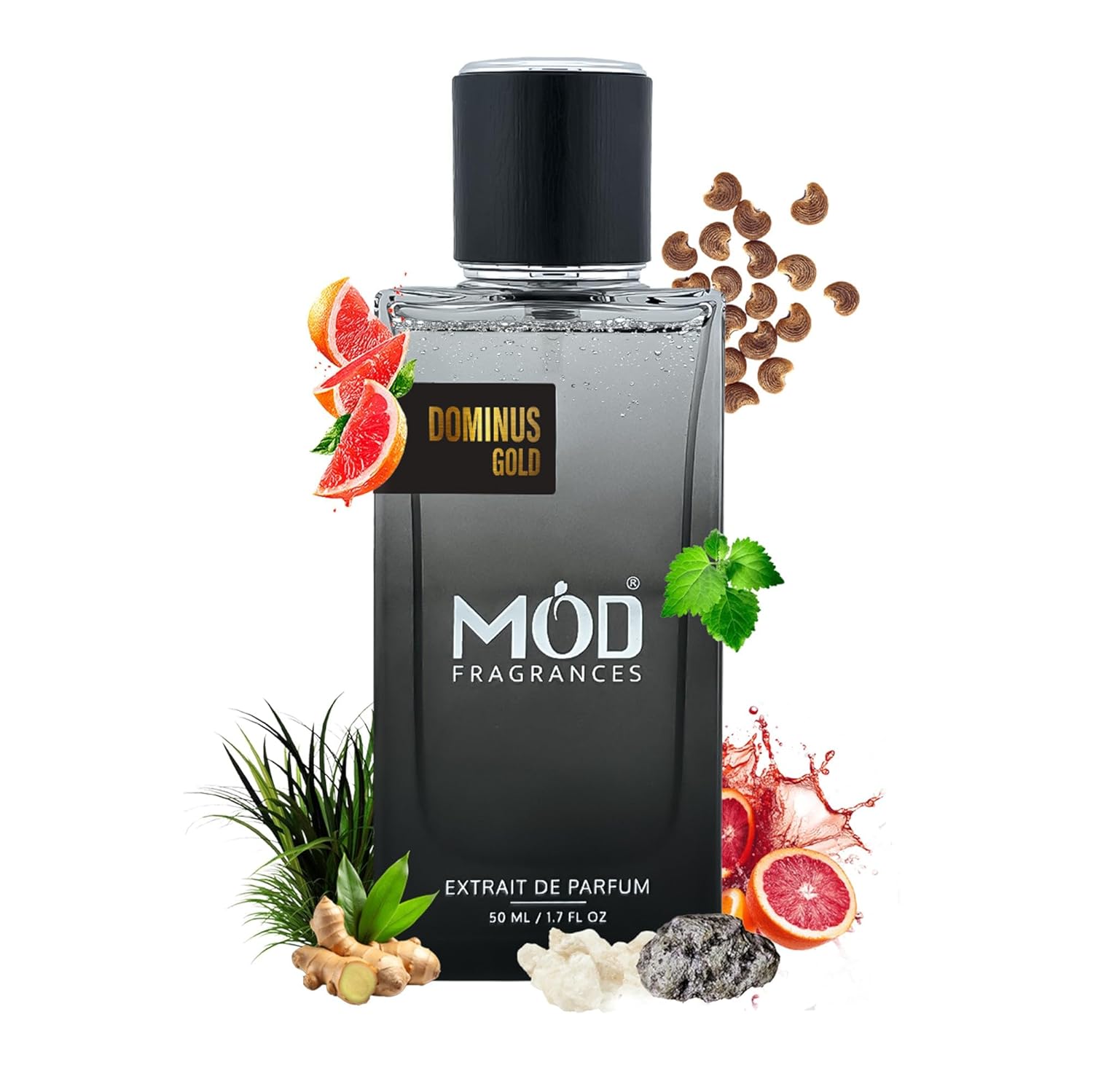 Mod Fragrances Dominus Gold Extrait de Parfum for Men – Long Lasting Citrus Aromatic Scent with Grapefruit, Ginger & Vetiver