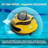 POOLPURE Robot de Piscine 2026 - Temps de Nettoyage de 100 Minutes - Double Moteur - Voyants LED - Fonction de stationnement Automatique - Étanchéité IPX8 - Aspirateur de Piscine sans Fil - Jaune - 5
