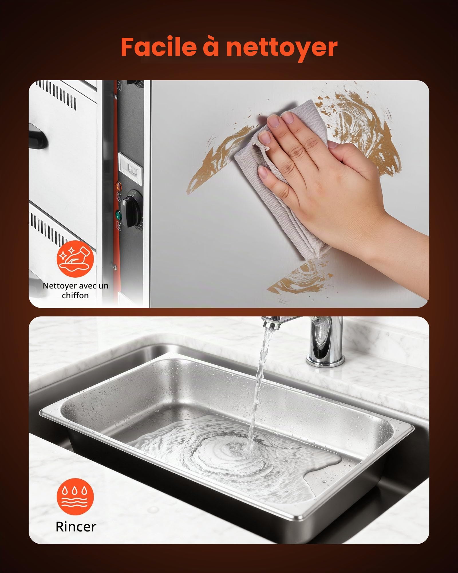 VEVOR Electric Heating Drawer, Three Drawer Stainless Steel Tea Warmers, Standalone Standard Heating Cabinet, Temperature Range 30-85℃, for Restaurant, Hotel, Buffet and Bakery