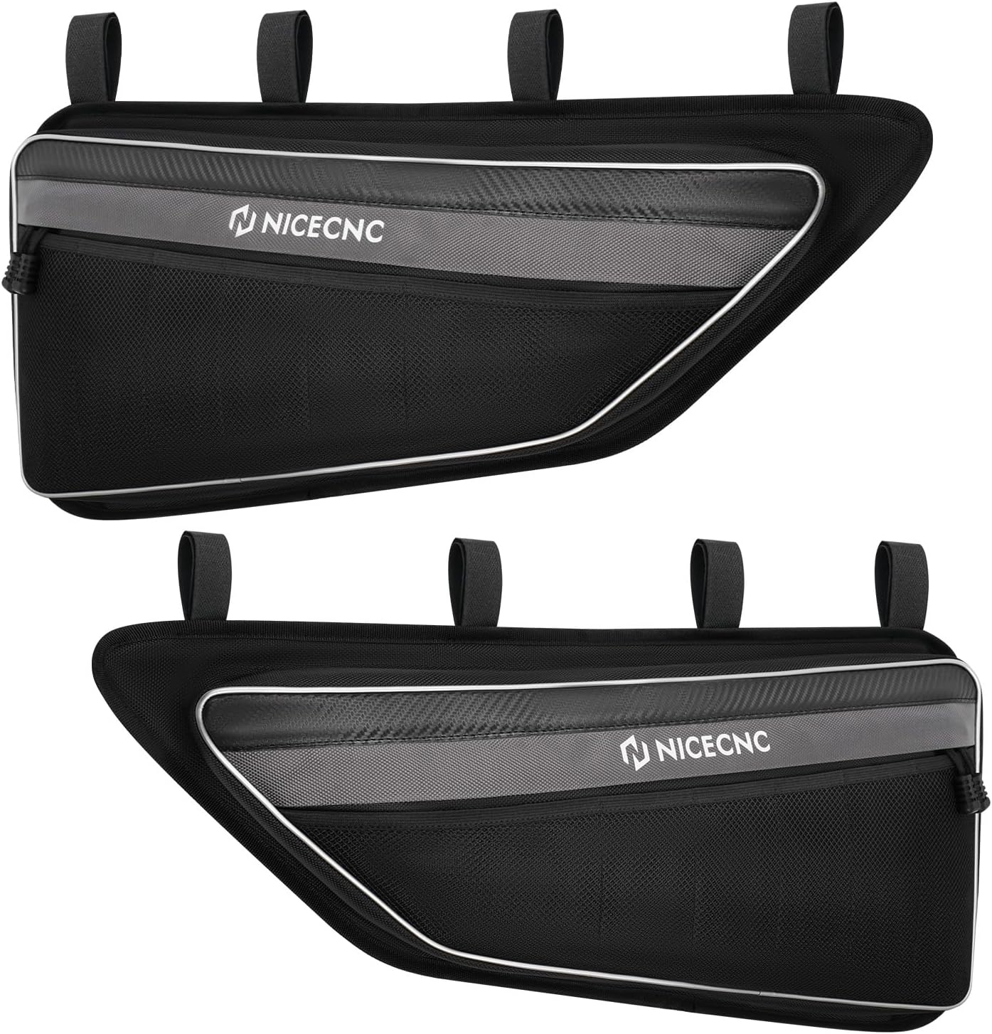 NICECNC UTV Lower Door Bags 2PCS for RZR, Upgraded PVC 1680D Oxford with 6 Mesh Pockets Side Door Storage Bags, Waterproof & Easy Install Side Storage Compatible with Polaris RZR XP 1000 2014-2023