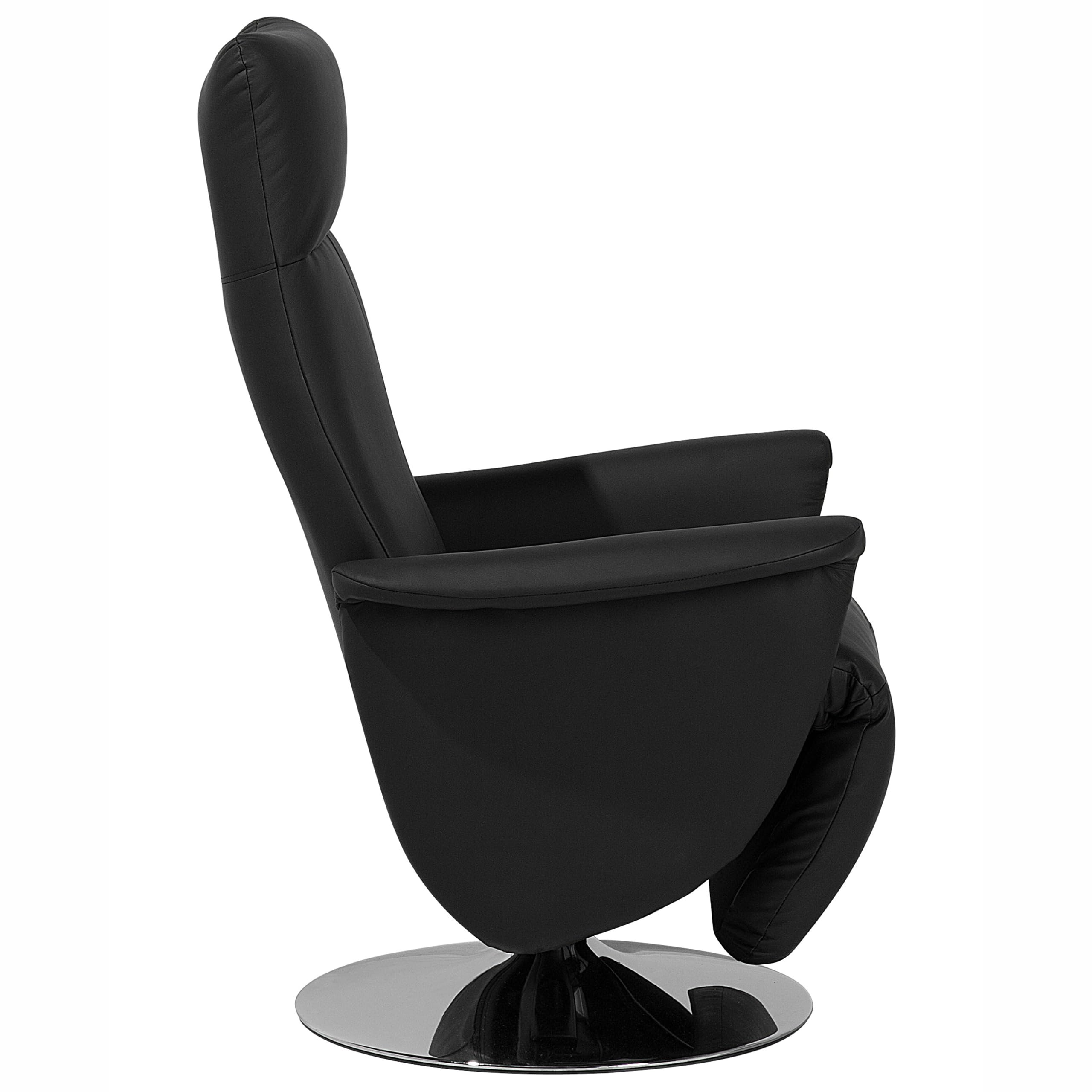 Beliani Eleganter Wohnzimmer Sessel Kunstleder schwarz elektrisch verstellbar Prime