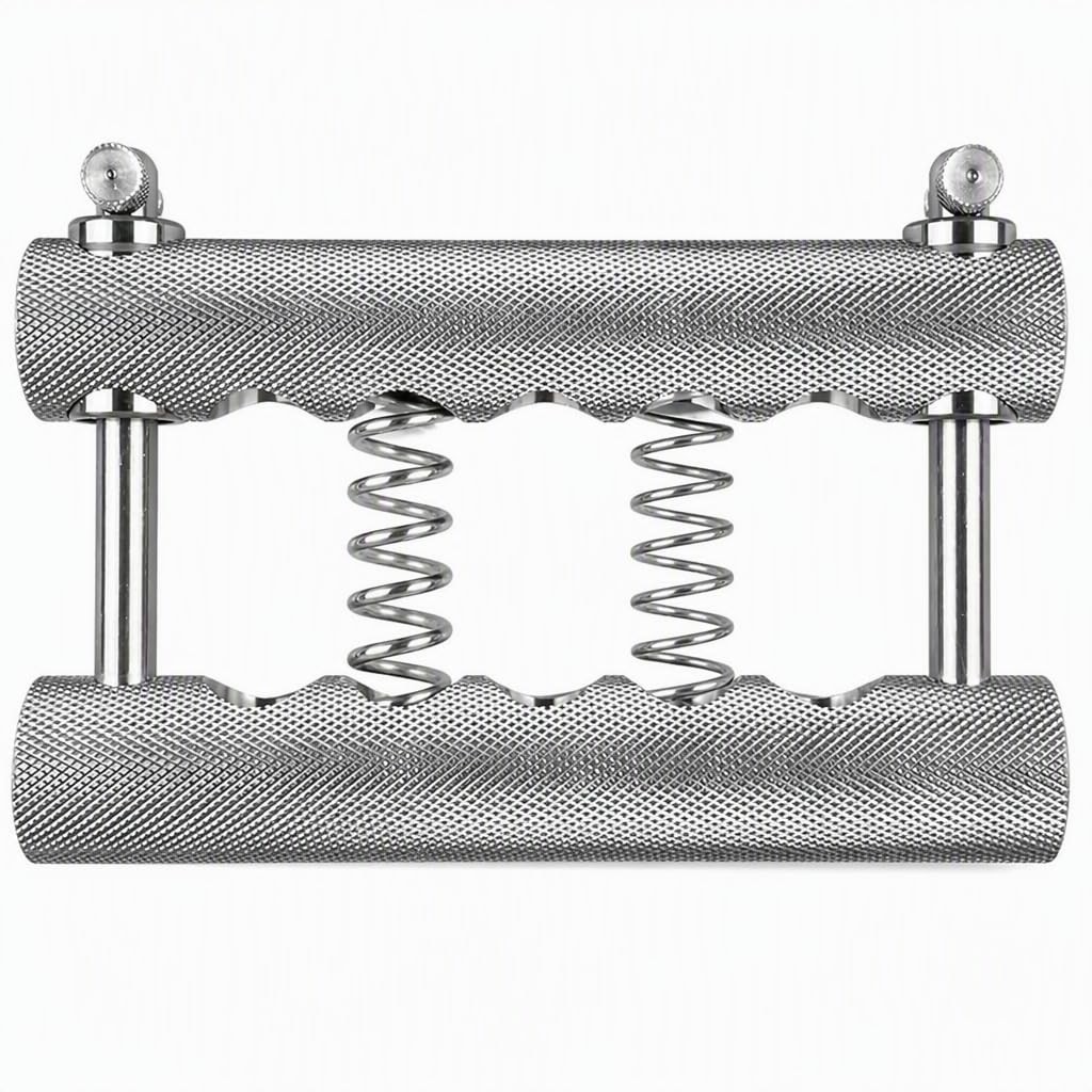 Fortalecedor de mano con resorte de acero inoxidable, resistente, con 5 resortes intercambiables, 5 niveles de agarre, para entrenamiento de dedos y antebrazos.