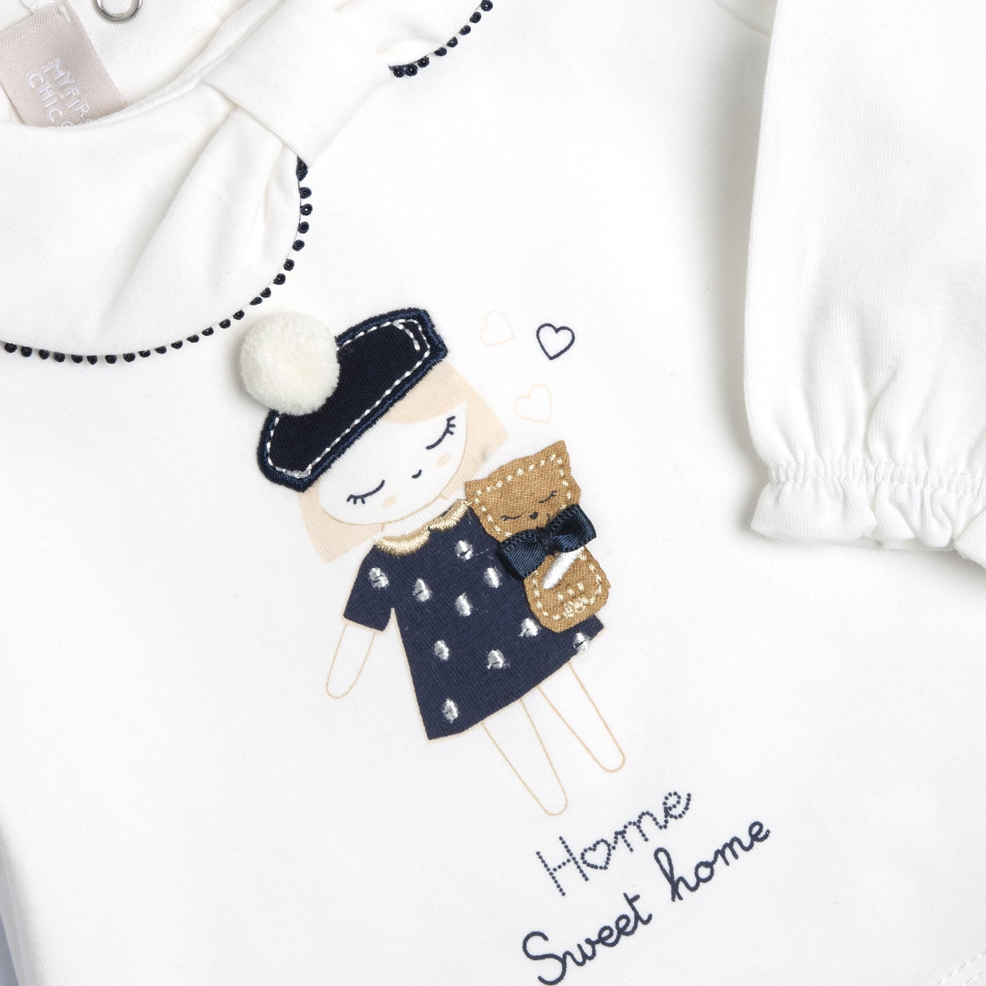 Chicco, Baby T-Shirt mit Stickerei und Applikationen, Weiß