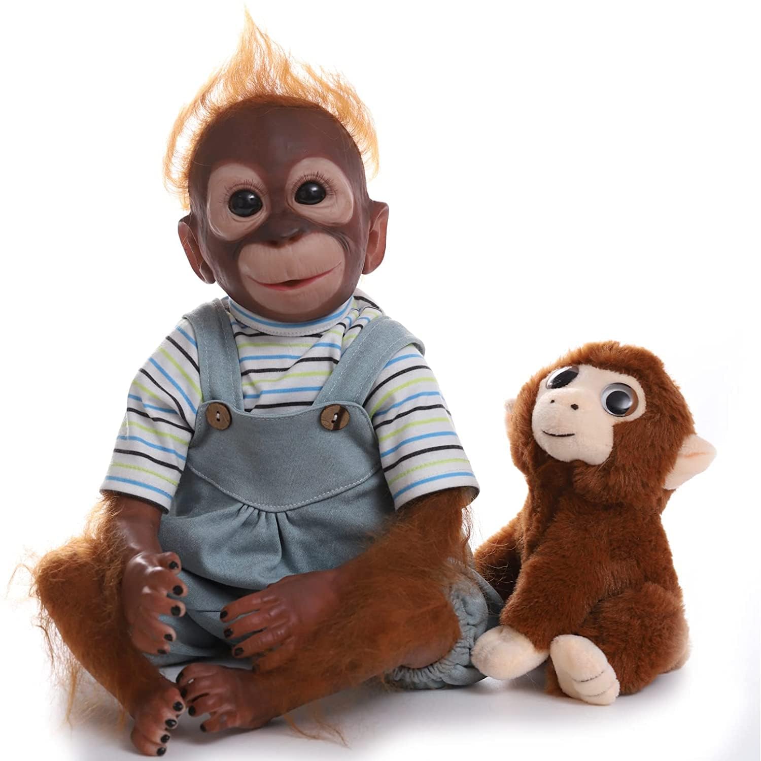 Reborn Monkey Dolls Boy 21 Inch 52 cm Soft Vinyl Silicone Reborn Monkey Baby Dolls Realistic-Newborn Boy Handmade Looks Like A Real Baby Reborn Babies Toy Set For Kids Xmas And Birthday