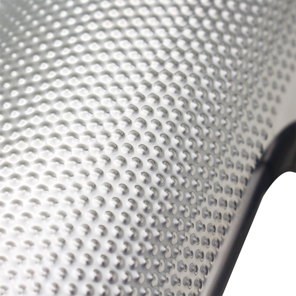 Guiro en acier inoxydable avec grattoir à 8 dents, instrument à percussion durable, deux extrémités ouvertes et poignée latérale