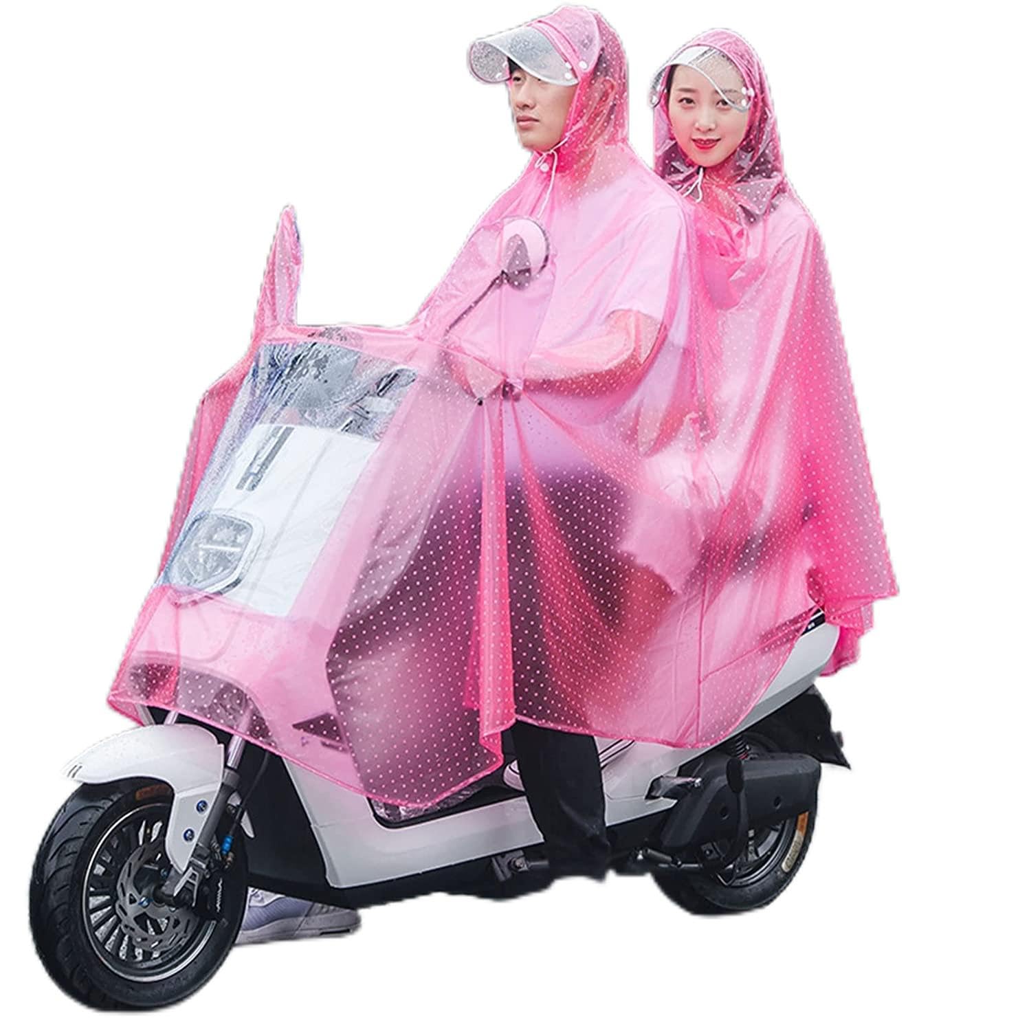 Chubasquero para Bicicleta eléctrica, Scooters, Funda para Poncho de Lluvia, Unisex, Doble PVC, Estampado de Lunares, Bicicleta eléctrica con Capucha, Poncho Impermeable, Bicicleta, motocic