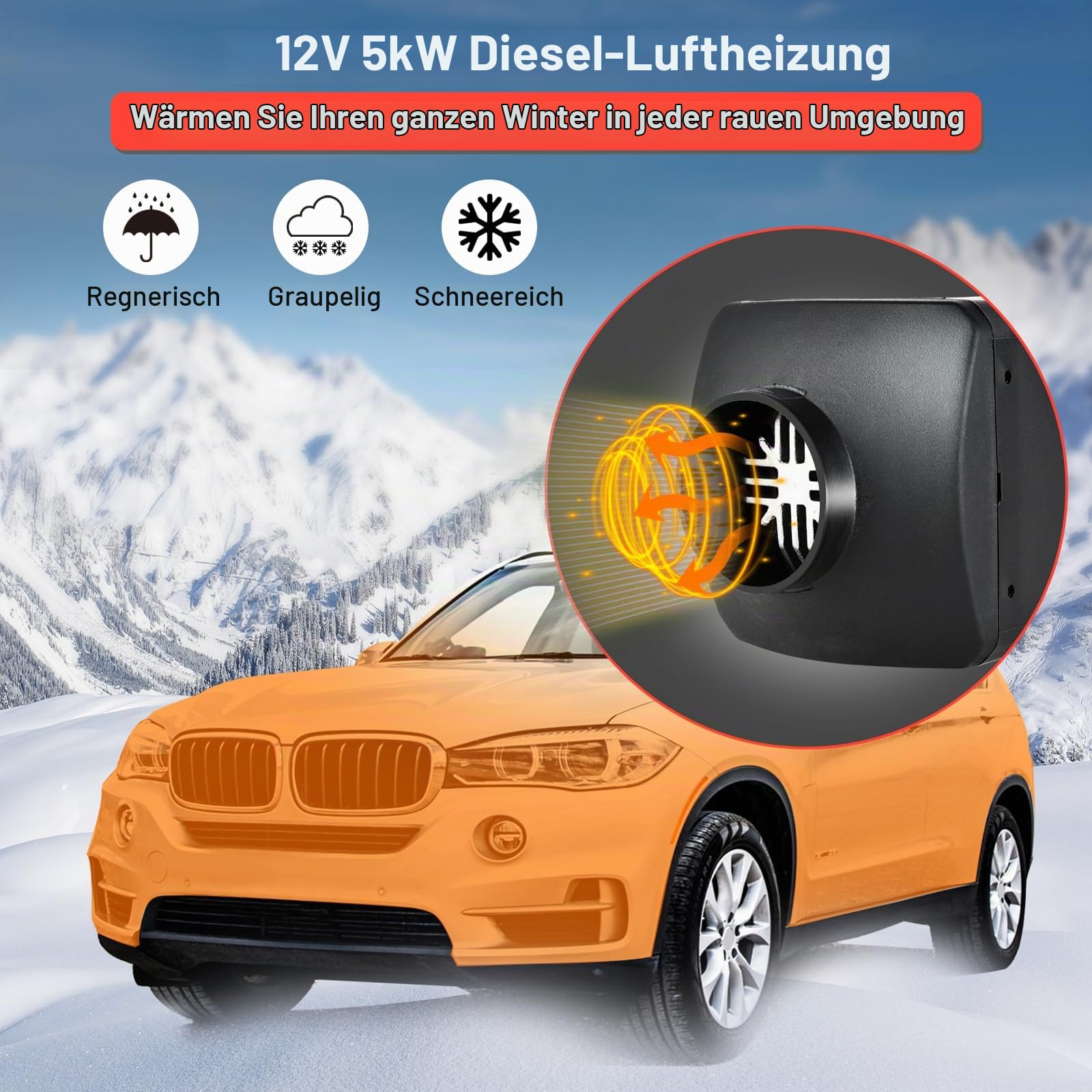 SHAVINGFUN Standheizung Diesel,5kw Diesel Standheizung,12V Standheizung Luftheizung mit LCD Schalter Diesel Lufterhitzer,Chnell heizende Dieselheizung für Auto RV Boote LKW Wohnmobil Bus